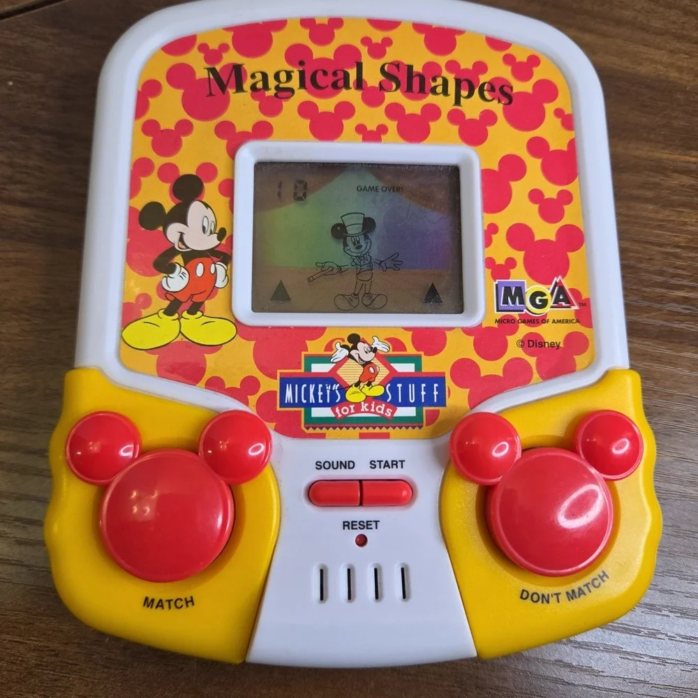 1997 Disney Mickey Mouse Magical Shapes Electronic Handheld Game MGA-Tested